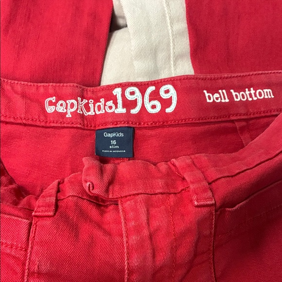 GAP Kids 1969 Vibrant Red Bell Bottom Jeans - Picture 2 of 10
